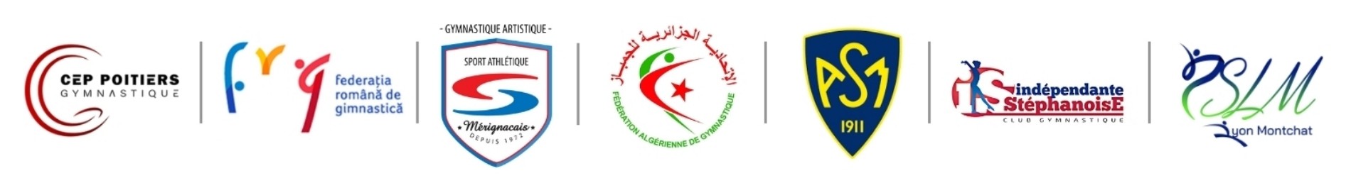 Logos des clubs de gymnastique partenaires Moreau Sport